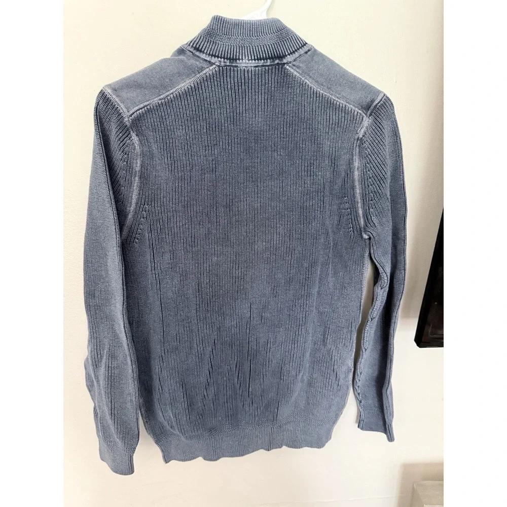 Tommy Bahama Relaxed Quarter Zip Ribbed Tight Cable Knit Sweatshirt Men's Small